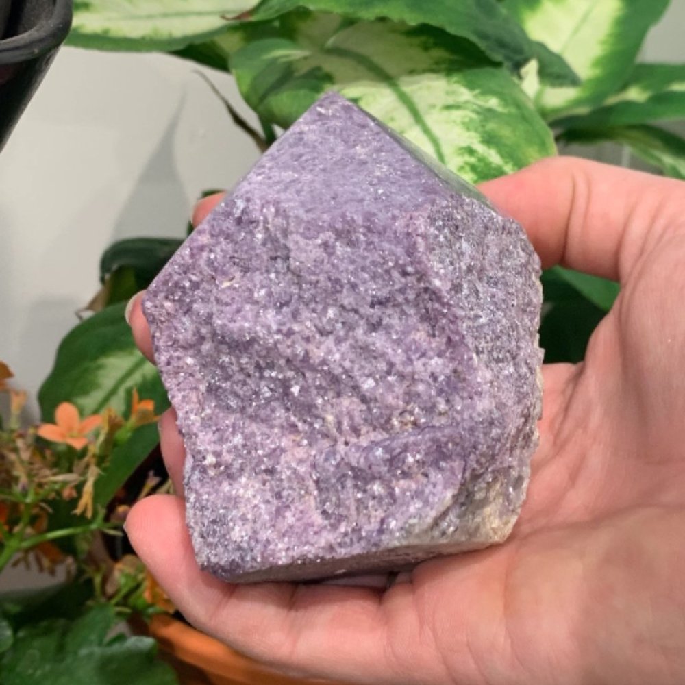 Lepidolite Polished Point, Crown Chakra, Boho Decor, Crystal Grid Point, Healing